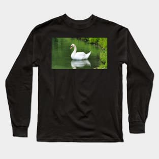 Mute Swan Swimming In A Pond Long Sleeve T-Shirt